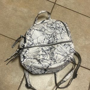 Marble crackle print mini backpack